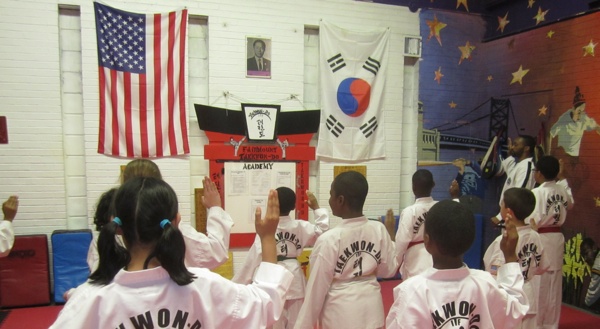 Students reciting the student oath